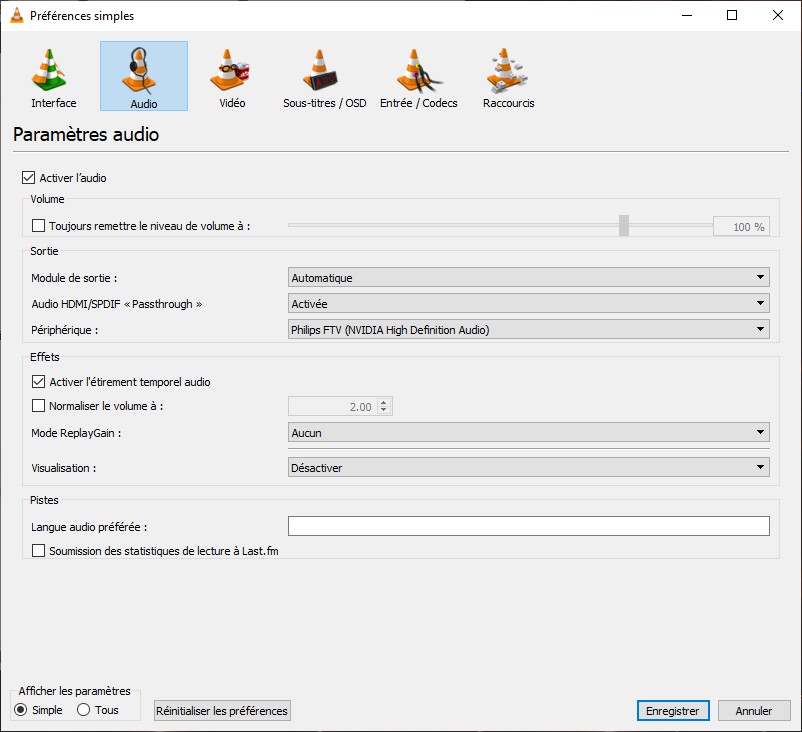 VLC Sortie Audio 5.1 Passthrough