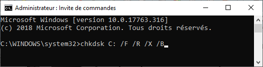 commande check disk