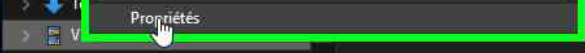 Clic avec le bouton gauche par l’utilisateur sur « Propriétés »